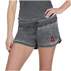 Los Angeles Angels Concepts Sport Women's Resurgence Waffle Knit Shorts - Charcoal - MLB Sale