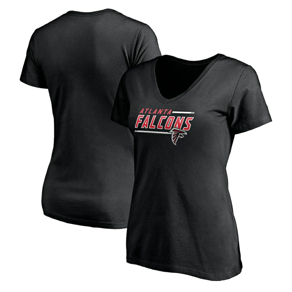 Atlanta Falcons Women's Mascot In Bounds V-Neck T-Shirt Black