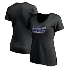 Baltimore Ravens Women's Mascot In Bounds V-Neck T-Shirt Black