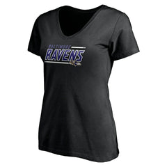 Baltimore Ravens Women's Mascot In Bounds V-Neck T-Shirt Black
