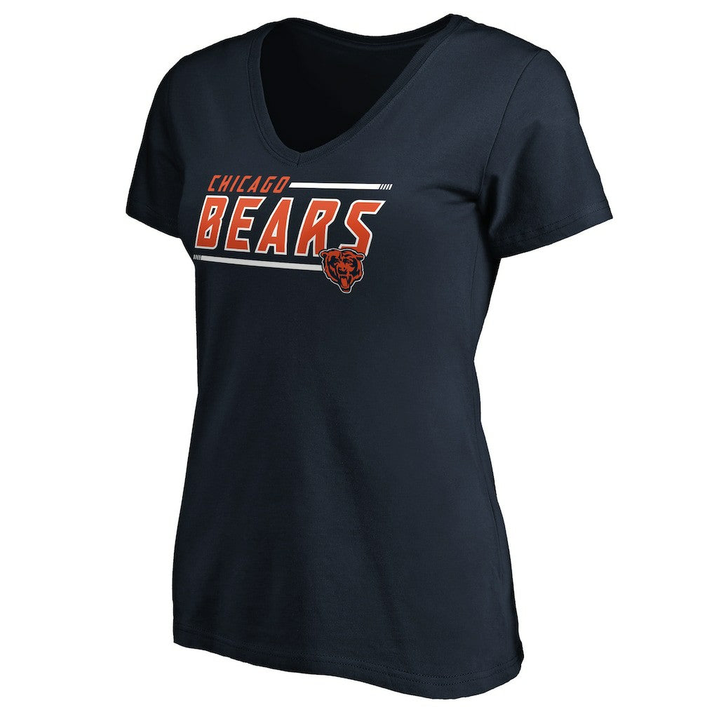 Chicago Bears Women's Mascot In Bounds V-Neck T-Shirt Navy