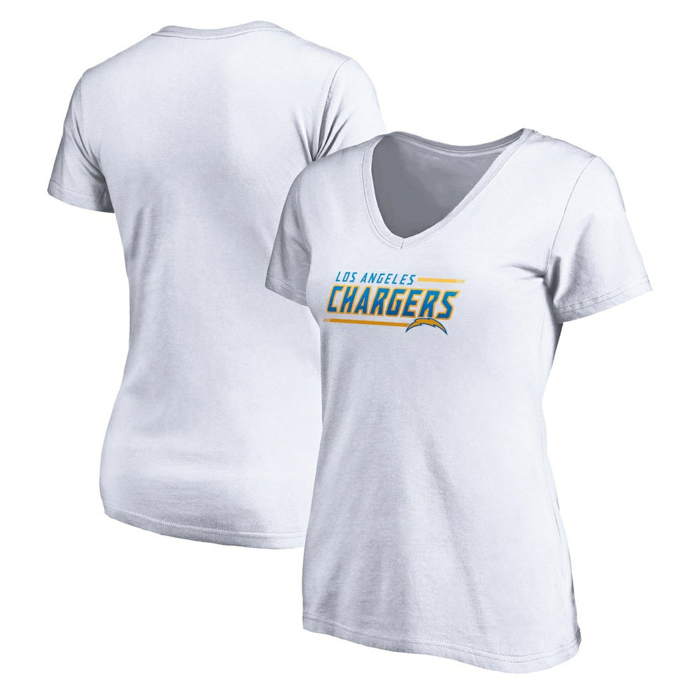 Los Angeles Chargers Women's Mascot In Bounds V-Neck T-Shirt White