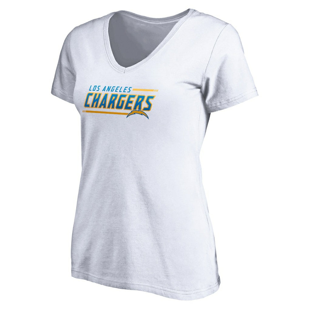 Los Angeles Chargers Women's Mascot In Bounds V-Neck T-Shirt White
