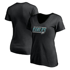 Philadelphia Eagles Women's Mascot In Bounds V-Neck T-Shirt Black