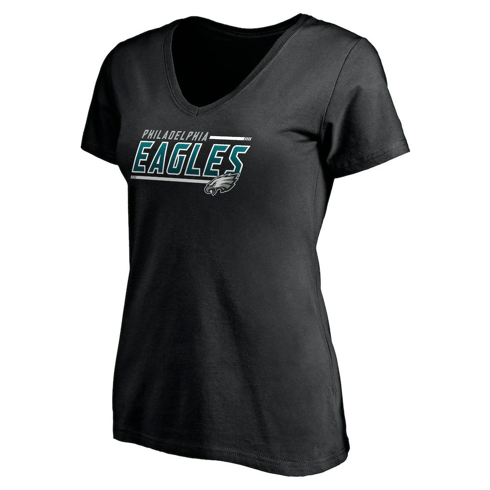 Philadelphia Eagles Women's Mascot In Bounds V-Neck T-Shirt Black