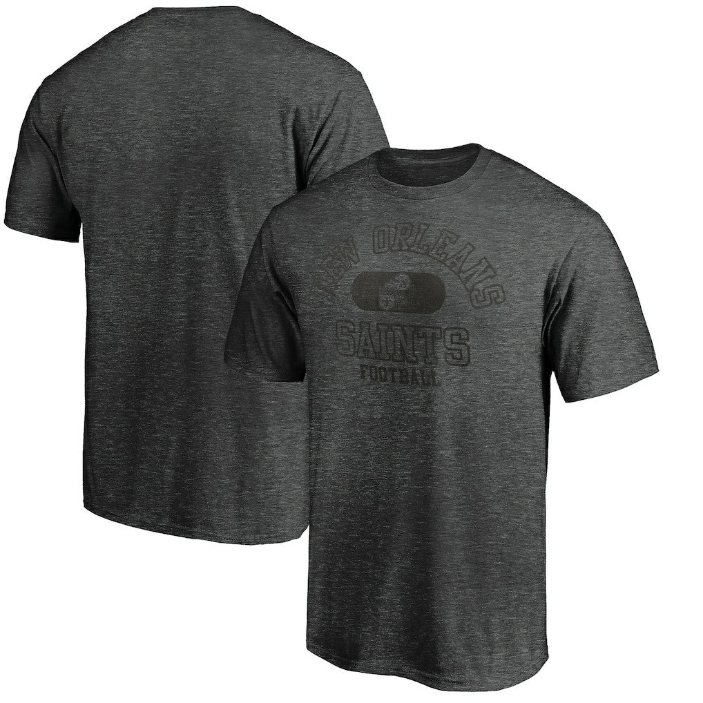 New Orleans Saints Varsity Issued Throwback T-Shirt Heather Charcoal