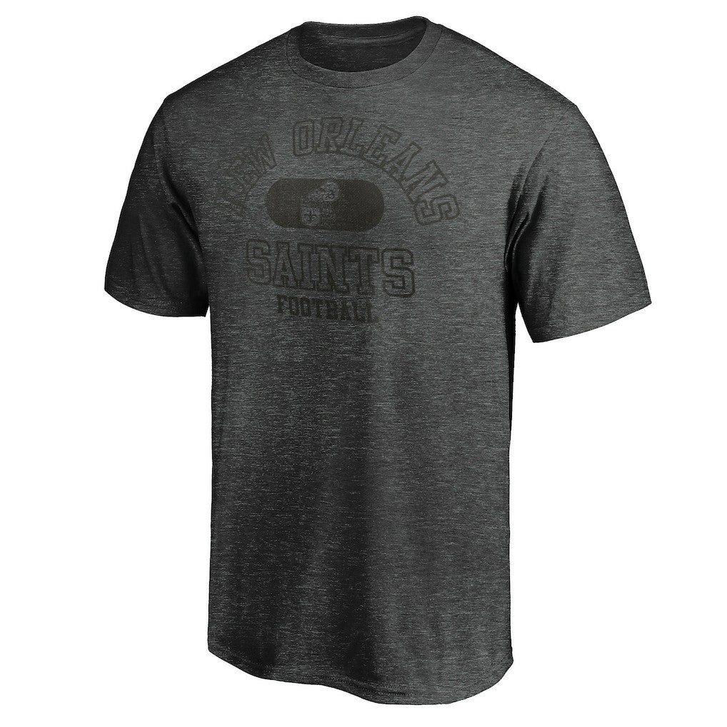New Orleans Saints Varsity Issued Throwback T-Shirt Heather Charcoal