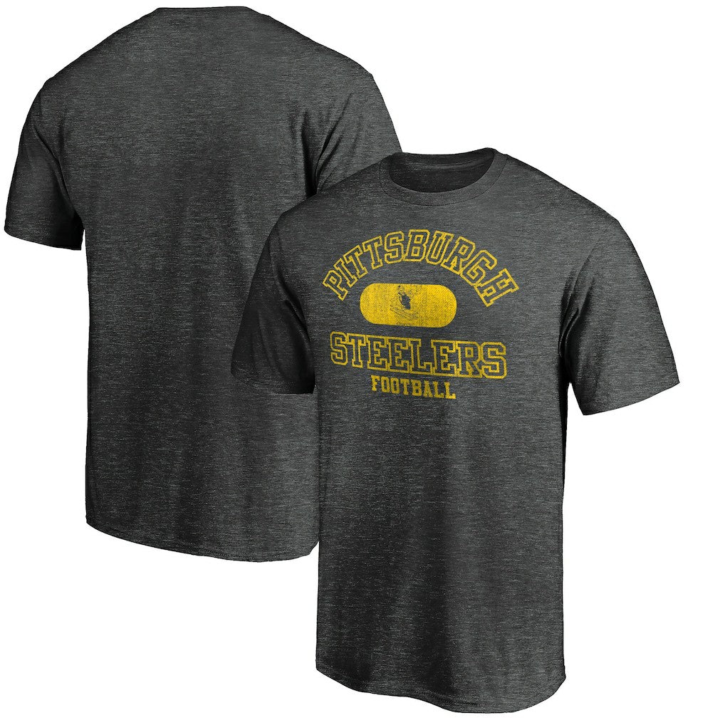 Pittsburgh Steelers Varsity Issued Throwback T-Shirt Heather Charcoal