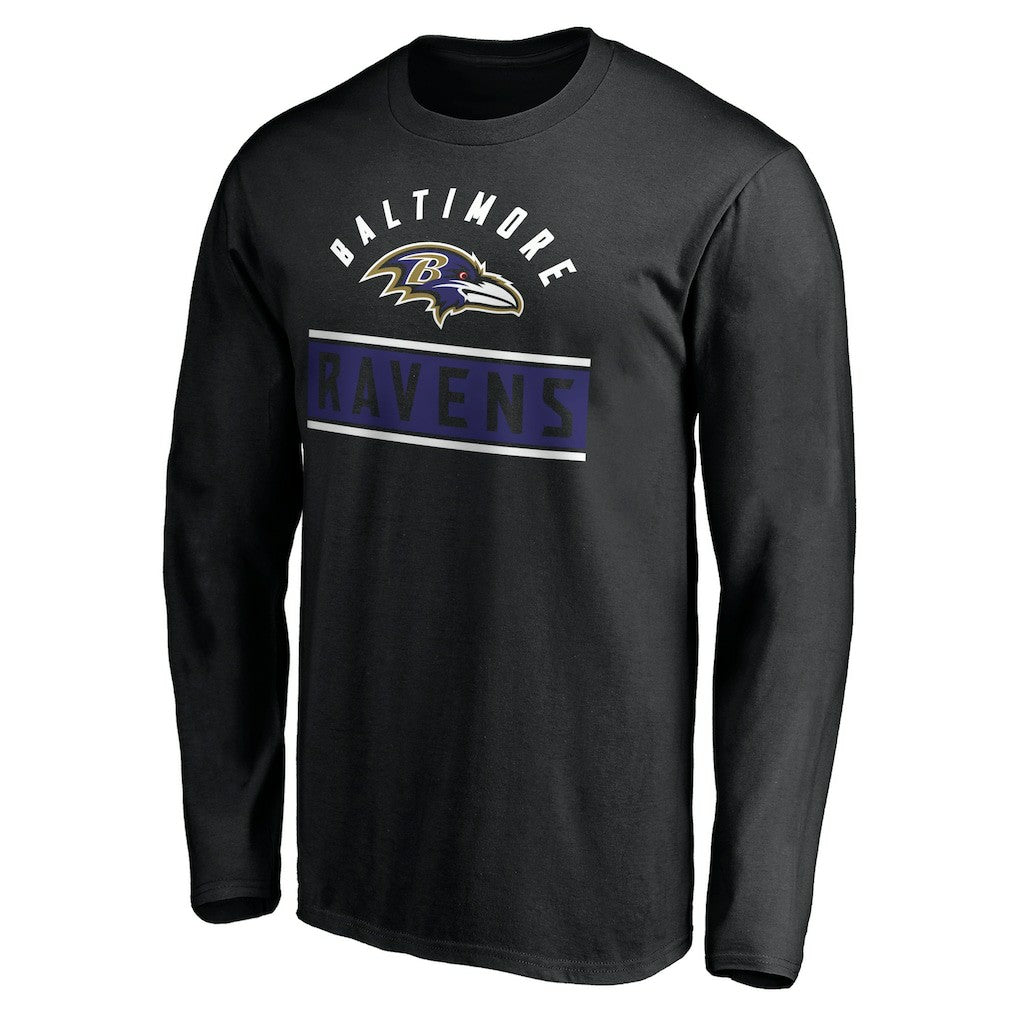 Baltimore Ravens Team Arch Knockout Long Sleeve T-Shirt Black