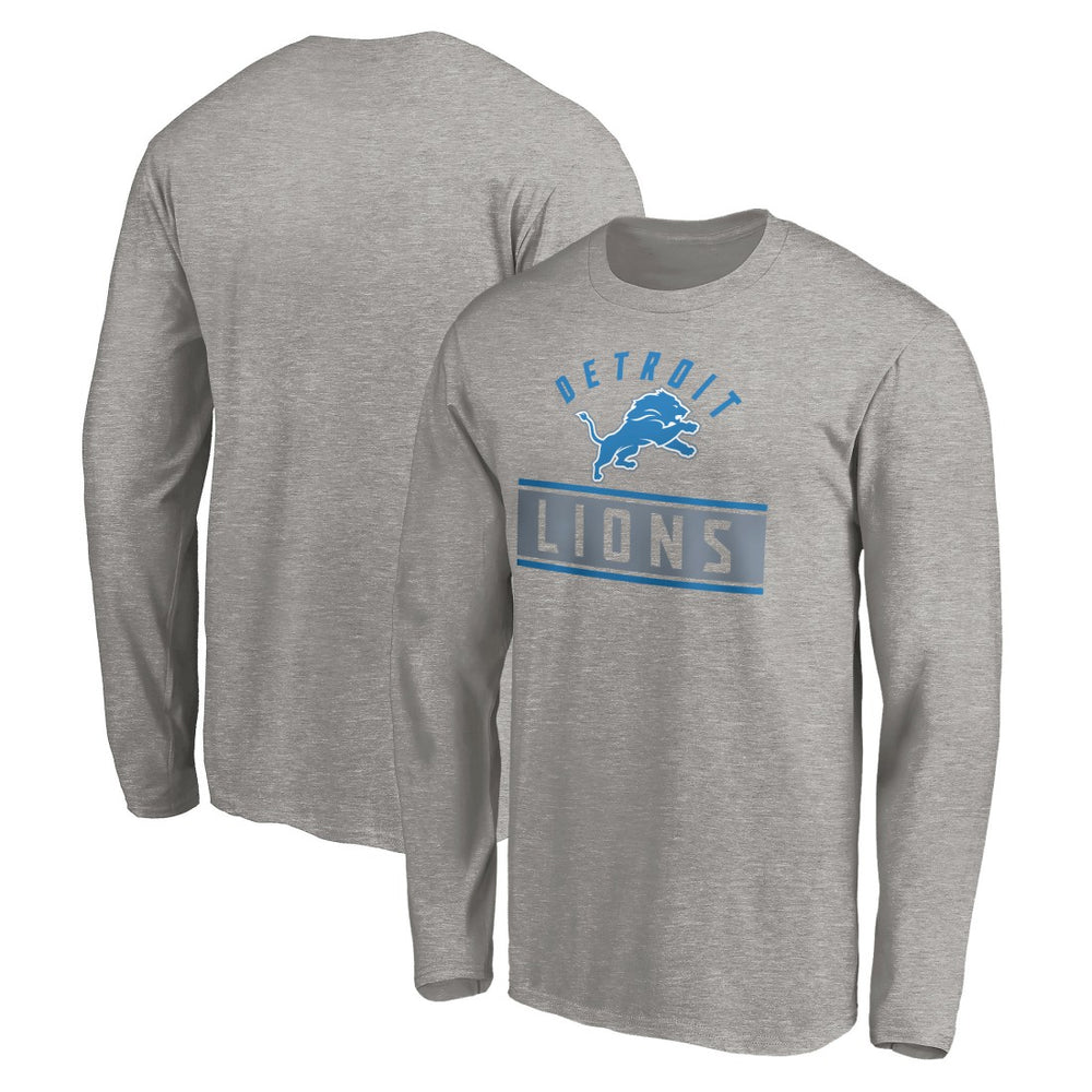 Detroit Lions Team Arch Knockout Long Sleeve T-Shirt Heather Gray