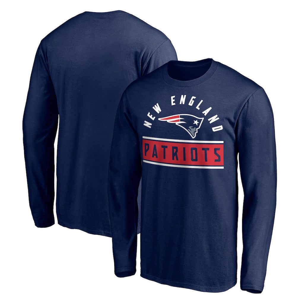 New England Patriots Team Arch Knockout Long Sleeve T-Shirt Navy