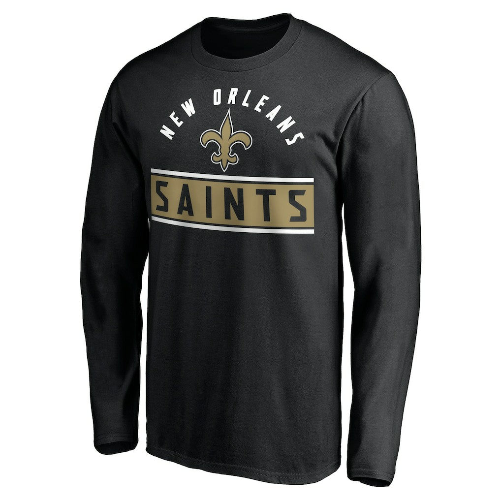 New Orleans Saints Team Arch Knockout Long Sleeve T-Shirt Black