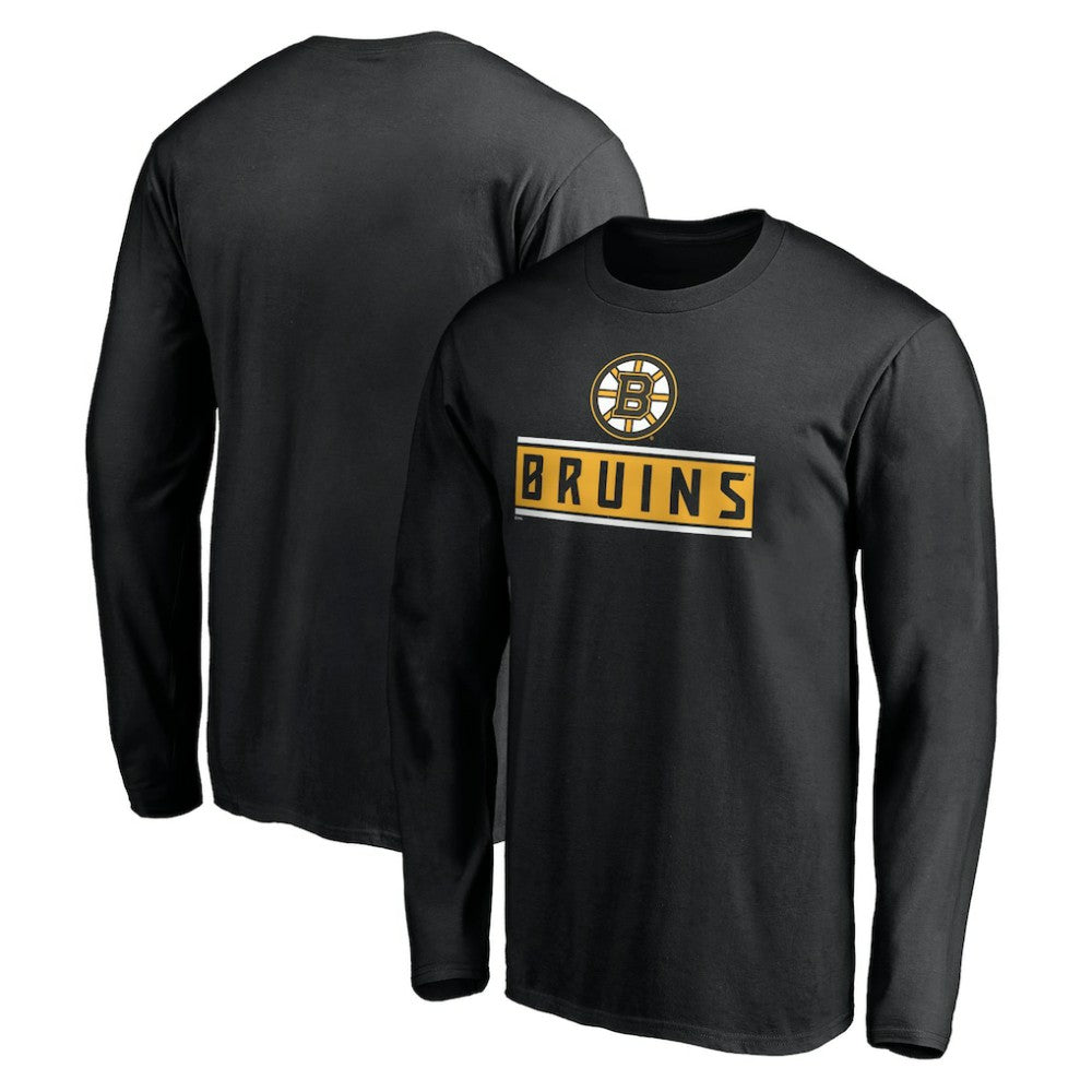 Boston Bruins Team Arch Knockout Long Sleeve T-Shirt - Black - NHL 200274448