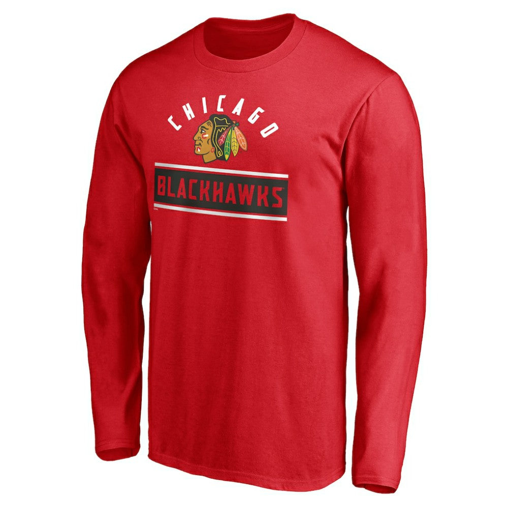 Chicago Blackhawks Team Arch Knockout Long Sleeve T-Shirt - Red - NHL 200274452