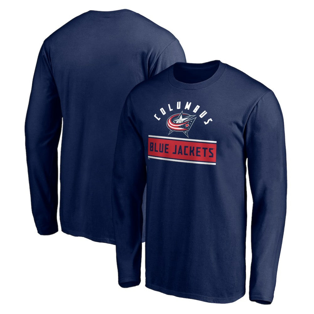 Columbus Blue Jackets Team Arch Knockout Long Sleeve T-Shirt - Navy - NHL 200274454