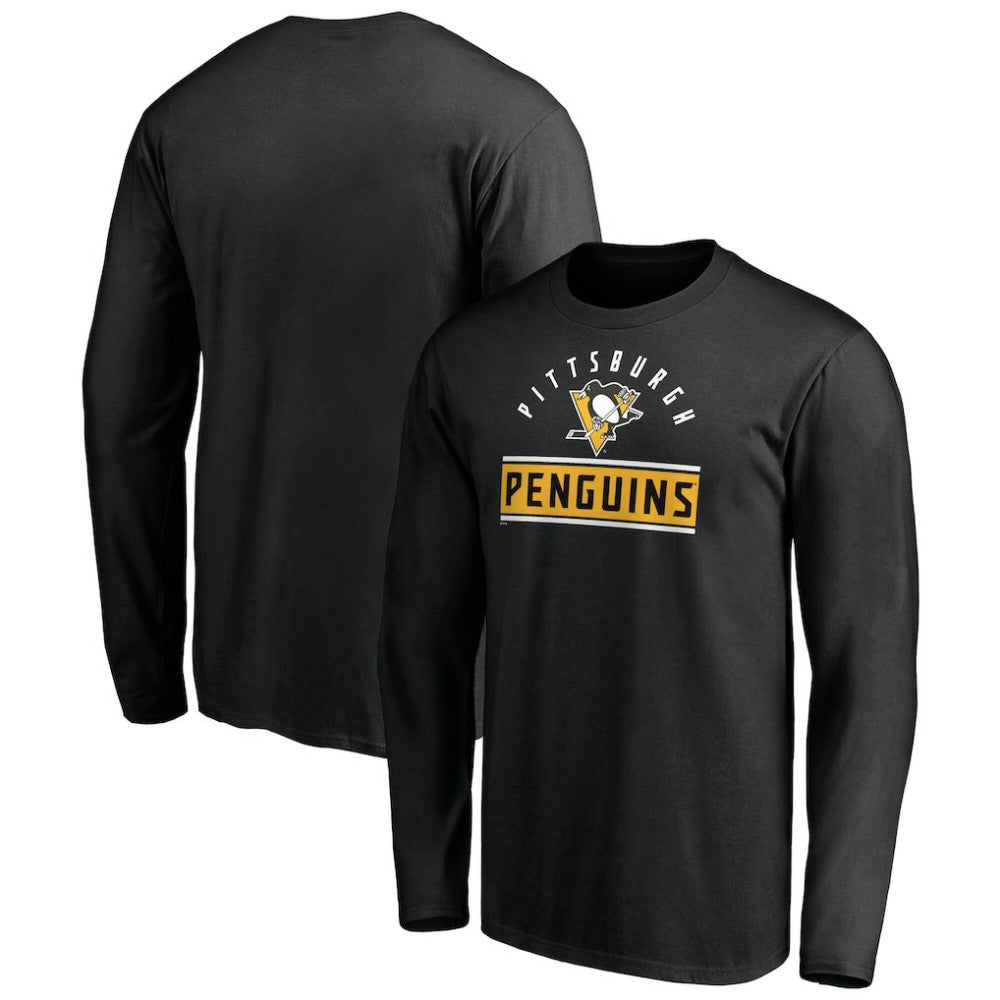 Pittsburgh Penguins Team Arch Knockout Long Sleeve T-Shirt - Black - NHL 200274464