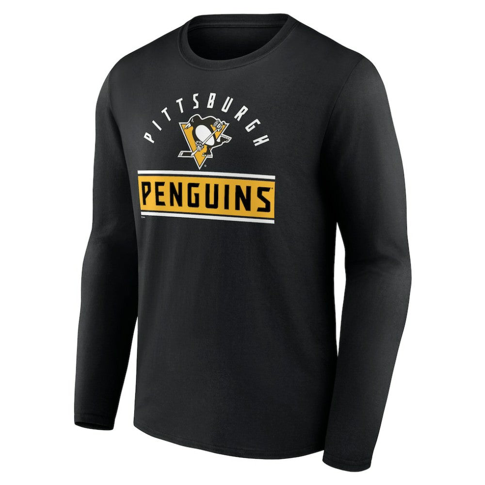 Pittsburgh Penguins Team Arch Knockout Long Sleeve T-Shirt - Black - NHL 200274464