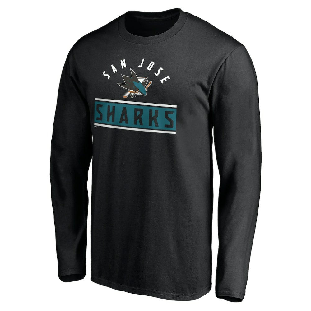 San Jose Sharks Team Arch Knockout Long Sleeve T-Shirt - Black - NHL 200274465