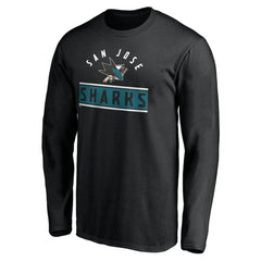 San Jose Sharks Team Arch Knockout Long Sleeve T-Shirt - Black - NHL 200274465