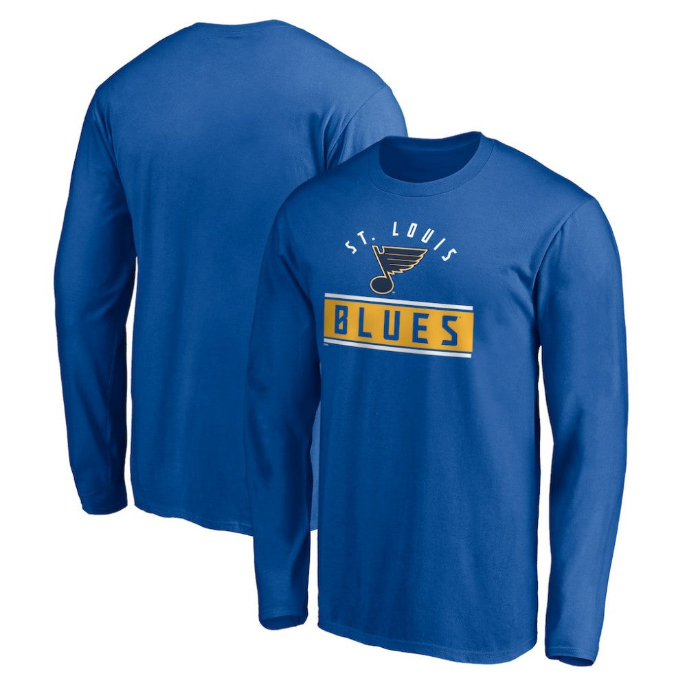 St. Louis Blues Team Arch Knockout Long Sleeve T-Shirt - Blue - NHL 200274467