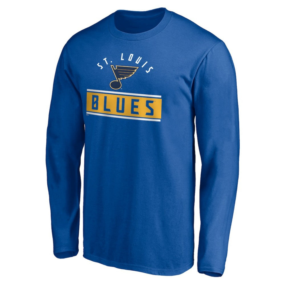 St. Louis Blues Team Arch Knockout Long Sleeve T-Shirt - Blue - NHL 200274467
