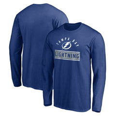 Tampa Bay Lightning Team Arch Knockout Long Sleeve T-Shirt - Blue - NHL 200274468