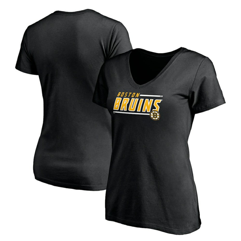 Boston Bruins Women's Mascot In Bounds V-Neck T-Shirt - Black - NHL 200274532