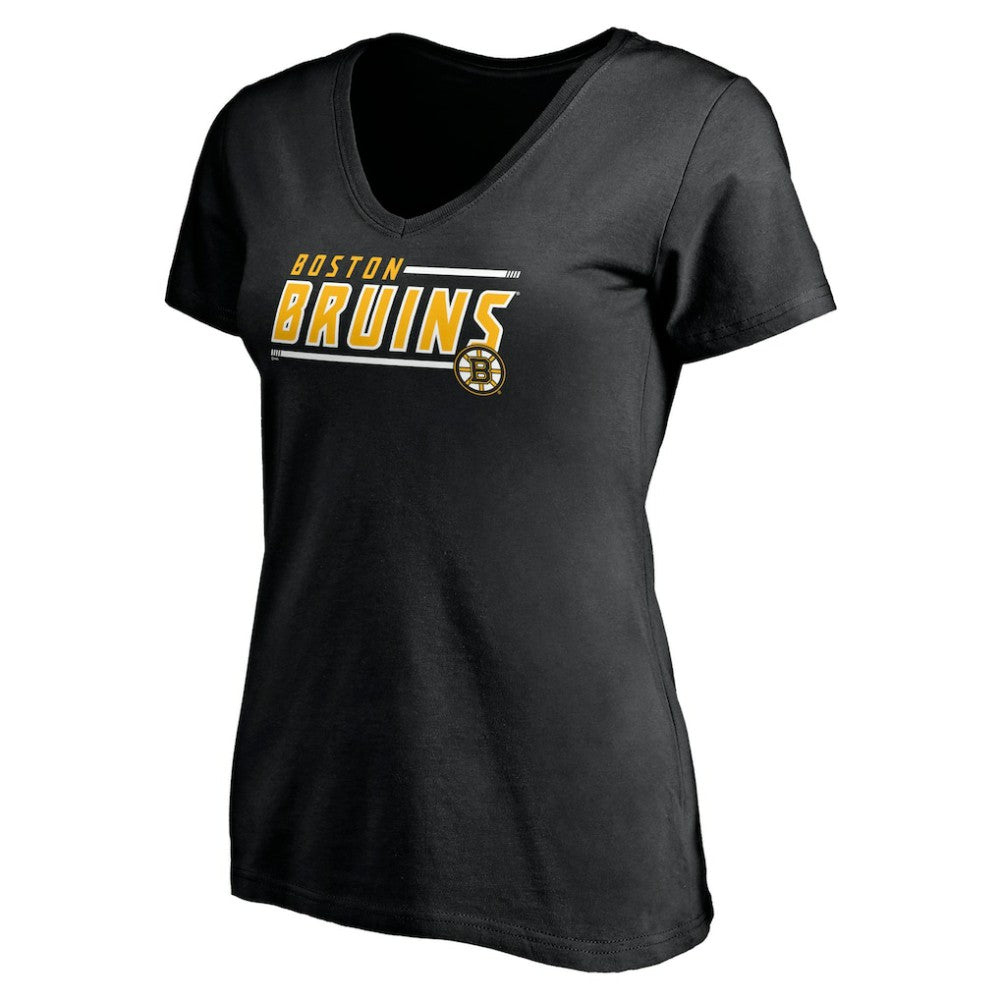 Boston Bruins Women's Mascot In Bounds V-Neck T-Shirt - Black - NHL 200274532