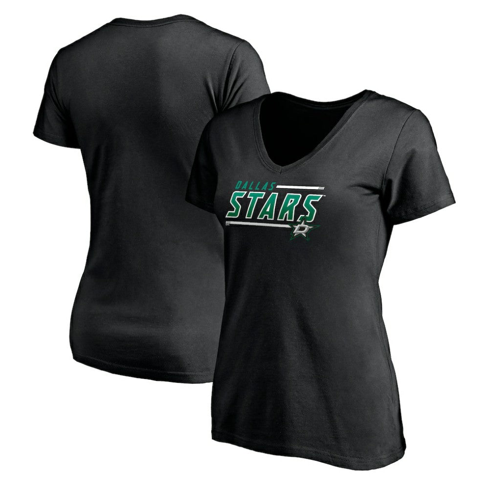 Dallas Stars Women's Mascot In Bounds V-Neck T-Shirt - Black - NHL 200274538