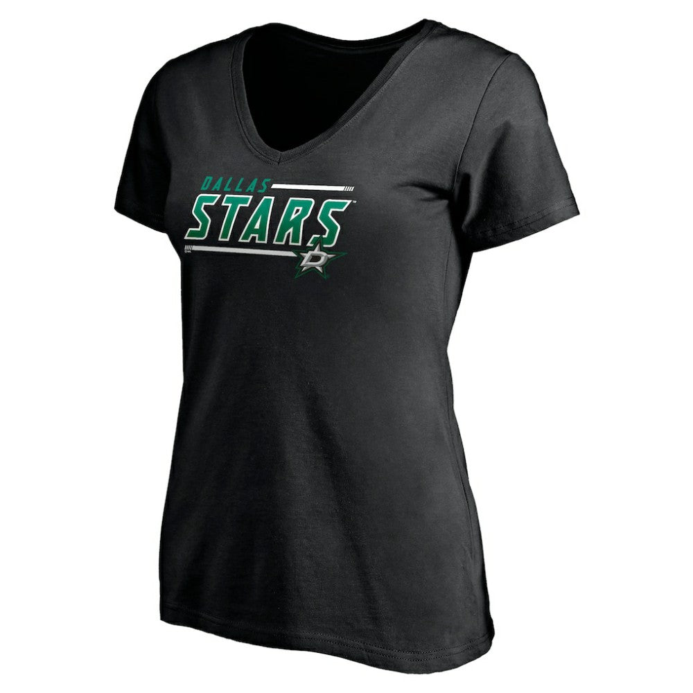 Dallas Stars Women's Mascot In Bounds V-Neck T-Shirt - Black - NHL 200274538