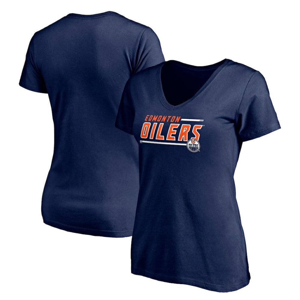 Edmonton Oilers Women's Mascot In Bounds V-Neck T-Shirt - Navy - NHL 200274539