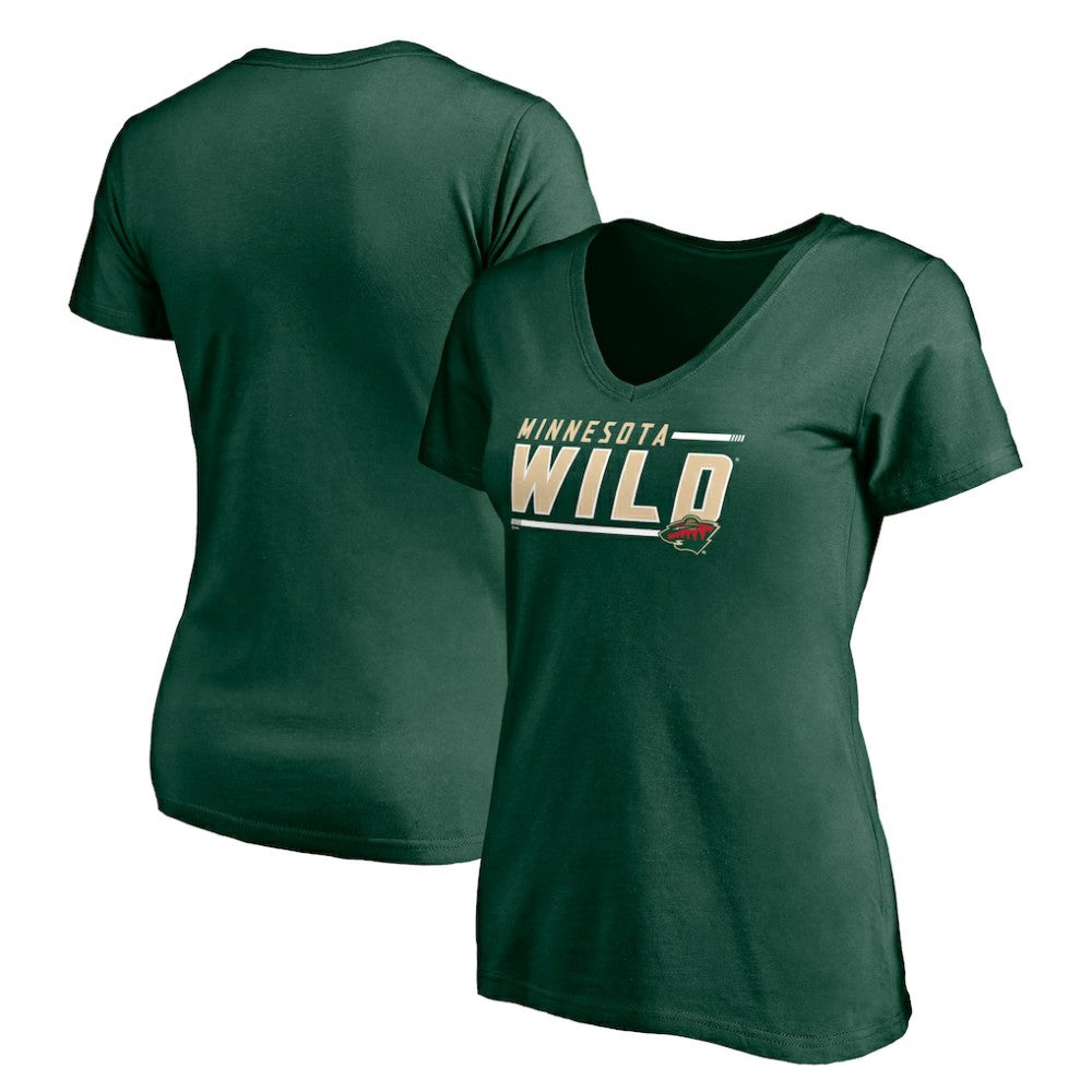 Minnesota Wild Women's Mascot In Bounds V-Neck T-Shirt - Green - NHL 200274542