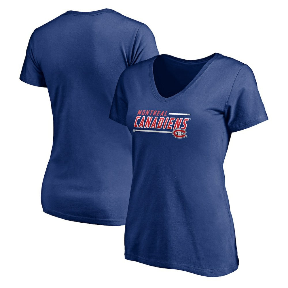 Montreal Canadiens Women's Mascot In Bounds V-Neck T-Shirt - Blue - NHL 200274543