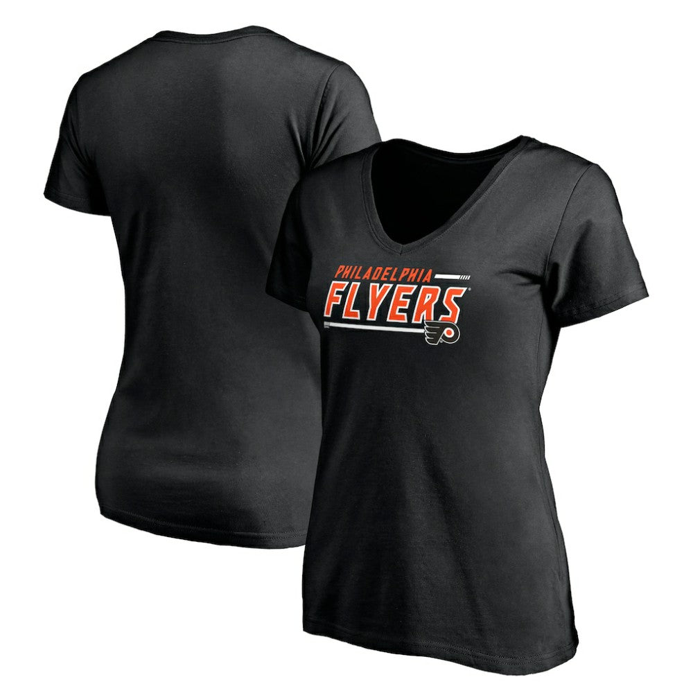 Philadelphia Flyers Women's Mascot In Bounds V-Neck T-Shirt - Black - NHL 200274548