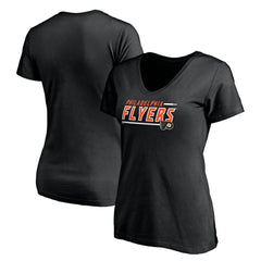 Philadelphia Flyers Women's Mascot In Bounds V-Neck T-Shirt - Black - NHL 200274548