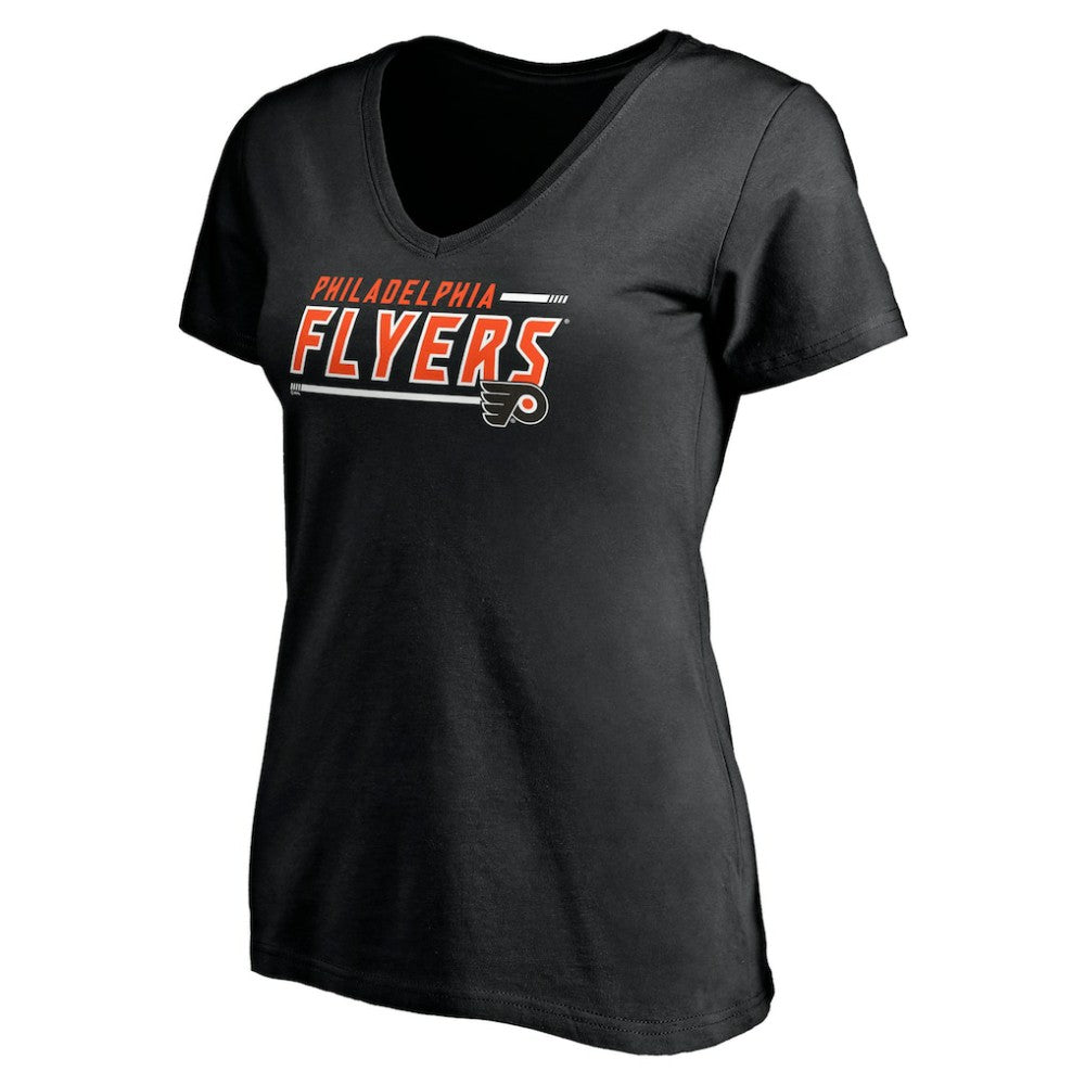 Philadelphia Flyers Women's Mascot In Bounds V-Neck T-Shirt - Black - NHL 200274548