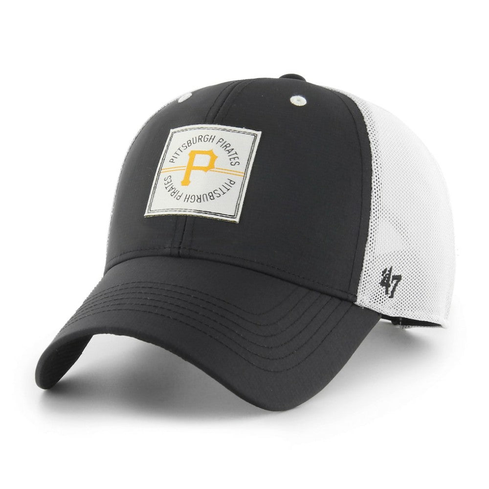 Pittsburgh Pirates '47 Disburse MVP Trucker Adjustable Hat - Black - 47 brand Discount