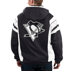Pittsburgh Penguins Starter x NHL Black Ice Home Team Half-Zip Pullover Hoodie - Black/White - NHL 200278759