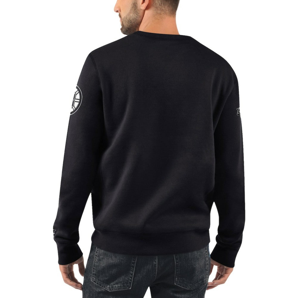 Boston Bruins Starter x NHL Black Ice Cross Check Pullover Sweatshirt - Black - NHL 200278774