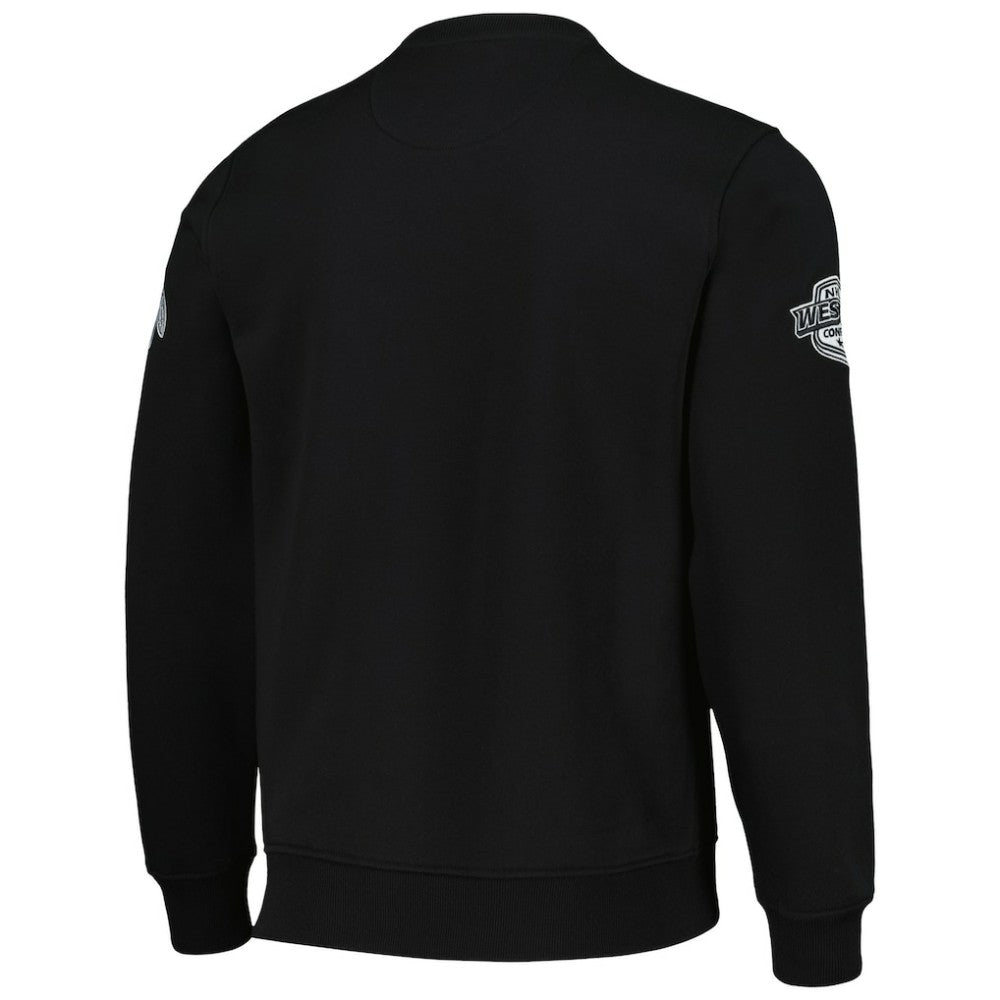 Chicago Blackhawks Starter x NHL Black Ice Cross Check Pullover Sweatshirt - Black - NHL 200278776