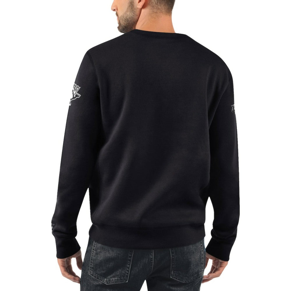 Pittsburgh Penguins Starter x NHL Black Ice Cross Check Pullover Sweatshirt - Black - NHL 200278783