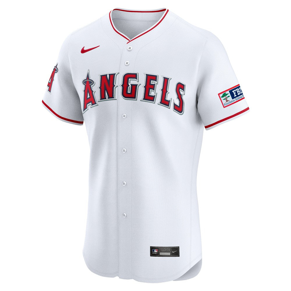 Los Angeles Angels Nike Home Elite Patch Jersey - White - Nike on Sale