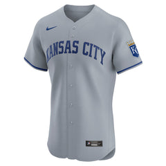 Kansas City Royals Nike Road Vapor Premier Elite Patch Jersey - Gray - Nike Sale