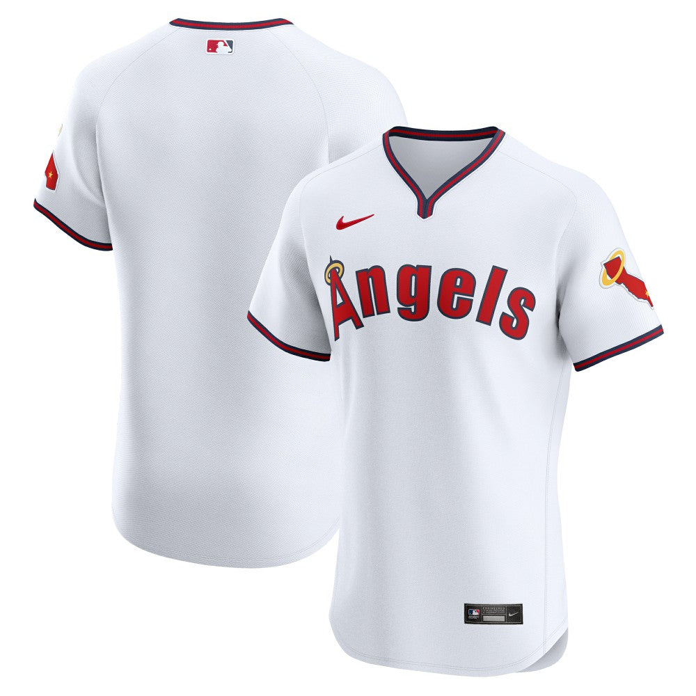 Los Angeles Angels Nike Alternate Vapor Premier Elite Patch Jersey - White - Nike Sale