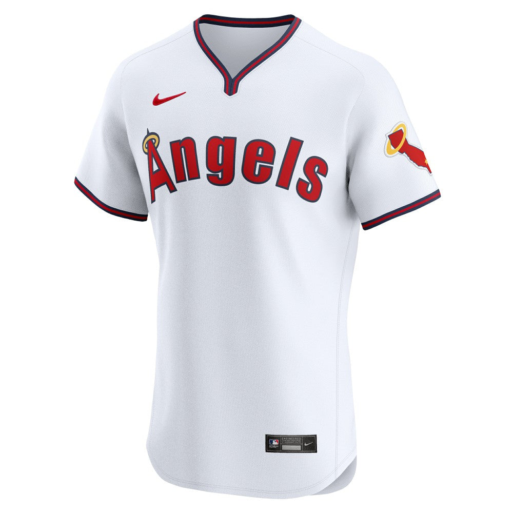 Los Angeles Angels Nike Alternate Vapor Premier Elite Patch Jersey - White - Nike Sale