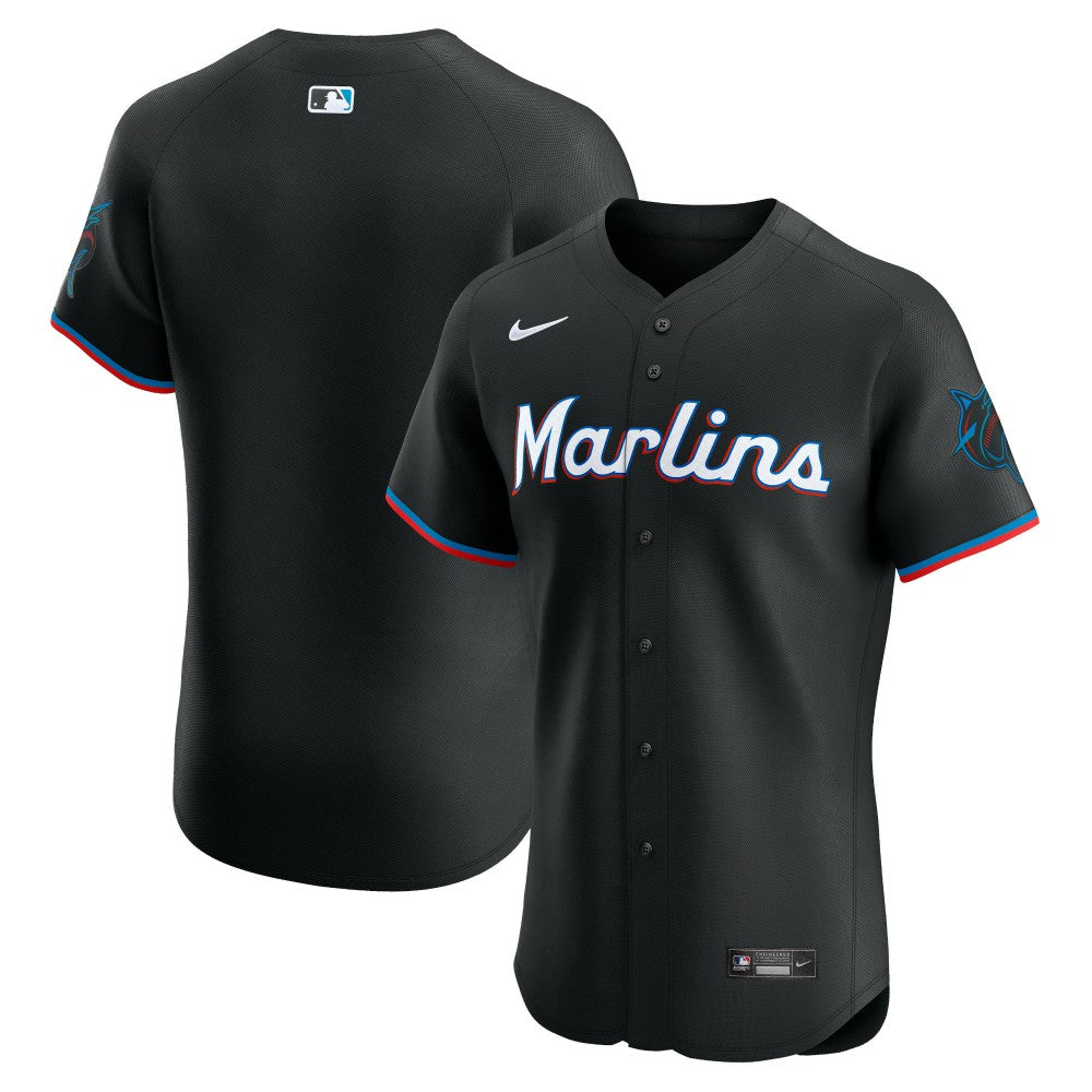 Miami Marlins Nike Alternate Vapor Premier Elite Patch Jersey - Black - Nike Online