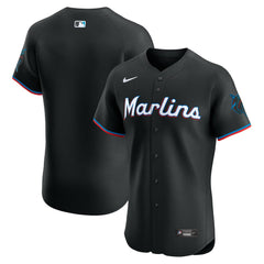Miami Marlins Nike Alternate Vapor Premier Elite Patch Jersey - Black - Nike Online