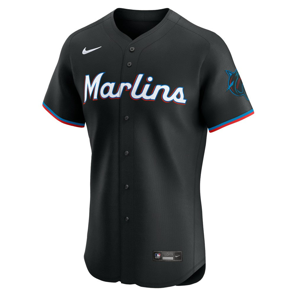 Miami Marlins Nike Alternate Vapor Premier Elite Patch Jersey - Black - Nike Online