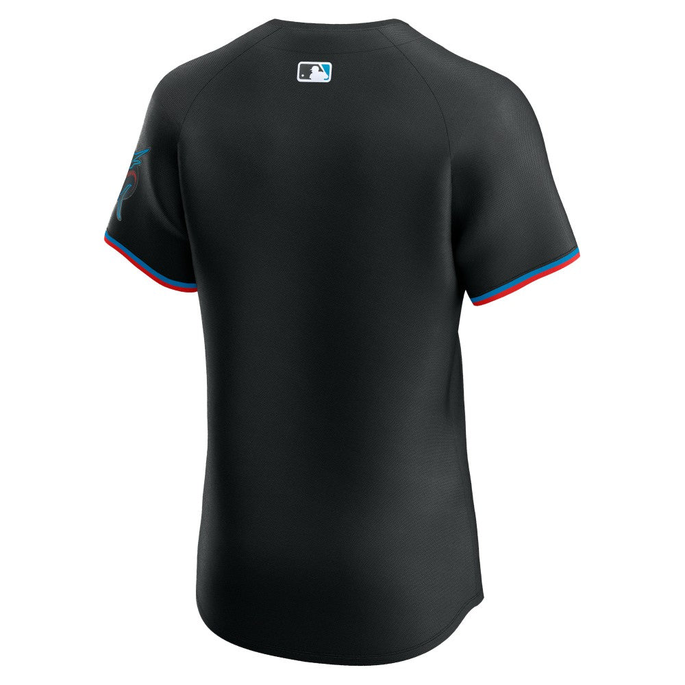 Miami Marlins Nike Alternate Vapor Premier Elite Patch Jersey - Black - Nike Online