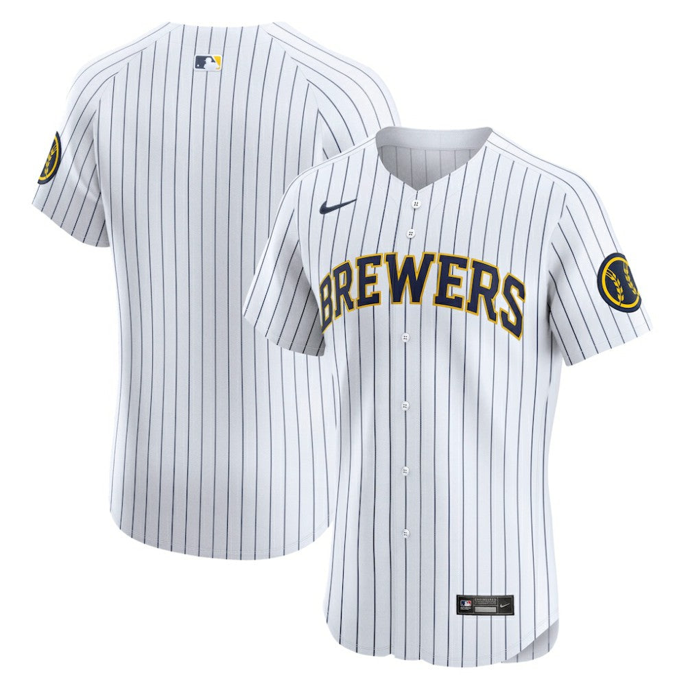 Milwaukee Brewers Nike Alternate Vapor Premier Elite Patch Jersey - White - Nike Sale